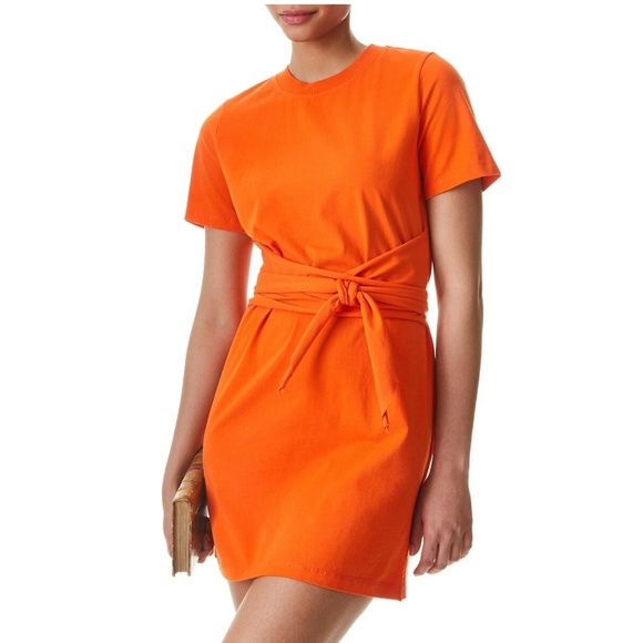 Alice + Olivia Dresses & Skirts - NWT Alice + olivia Evie Tie Waist Cotton T-shirt Dress in Sienna (orange)NWT